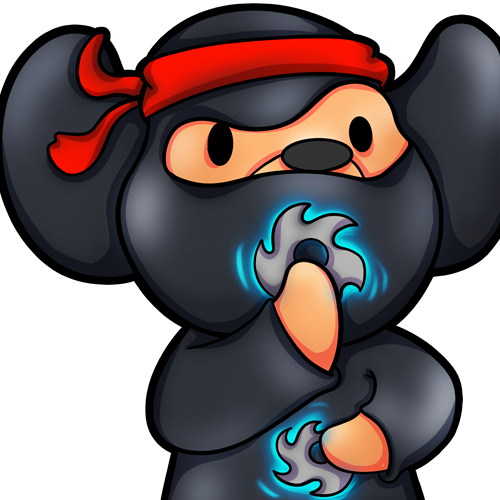 Roo dressed as a ninja